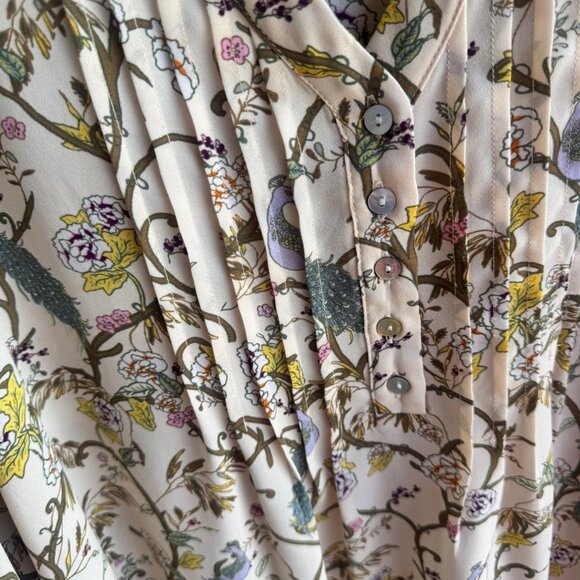 Rose+Olive 3/4 Sleeve 1/2 Button V-Neck Floral Blouse Women's Size 2X. - Picture 7 of 8